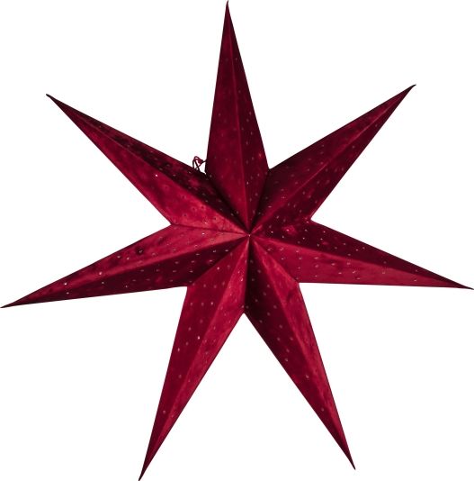 Jernia - Stjerne vindu velour rød 75x75cm